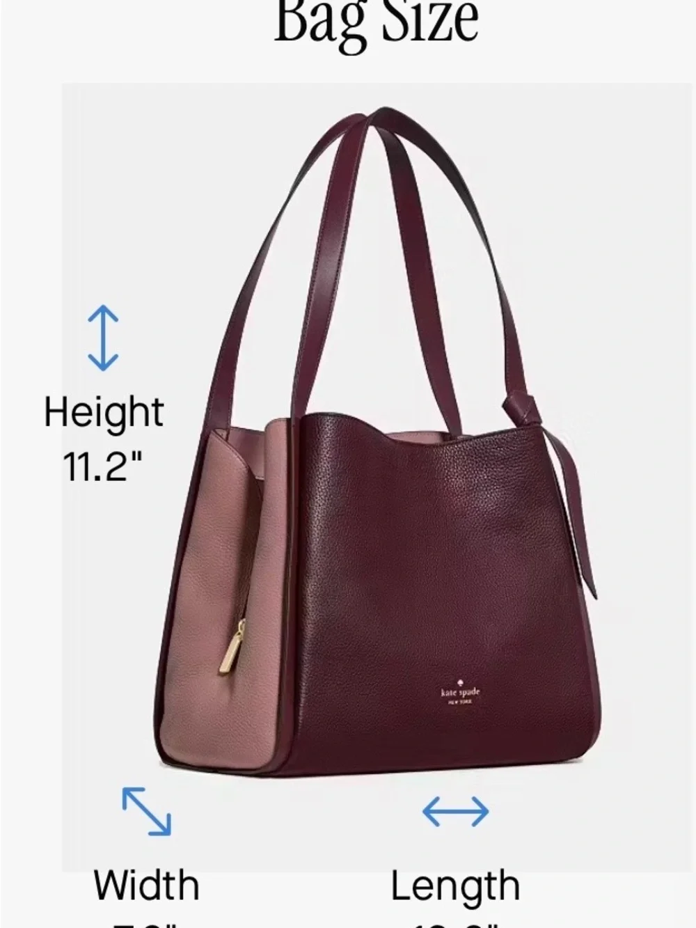 kate spade Burgundy Pebbled Leather Shoulder Bag